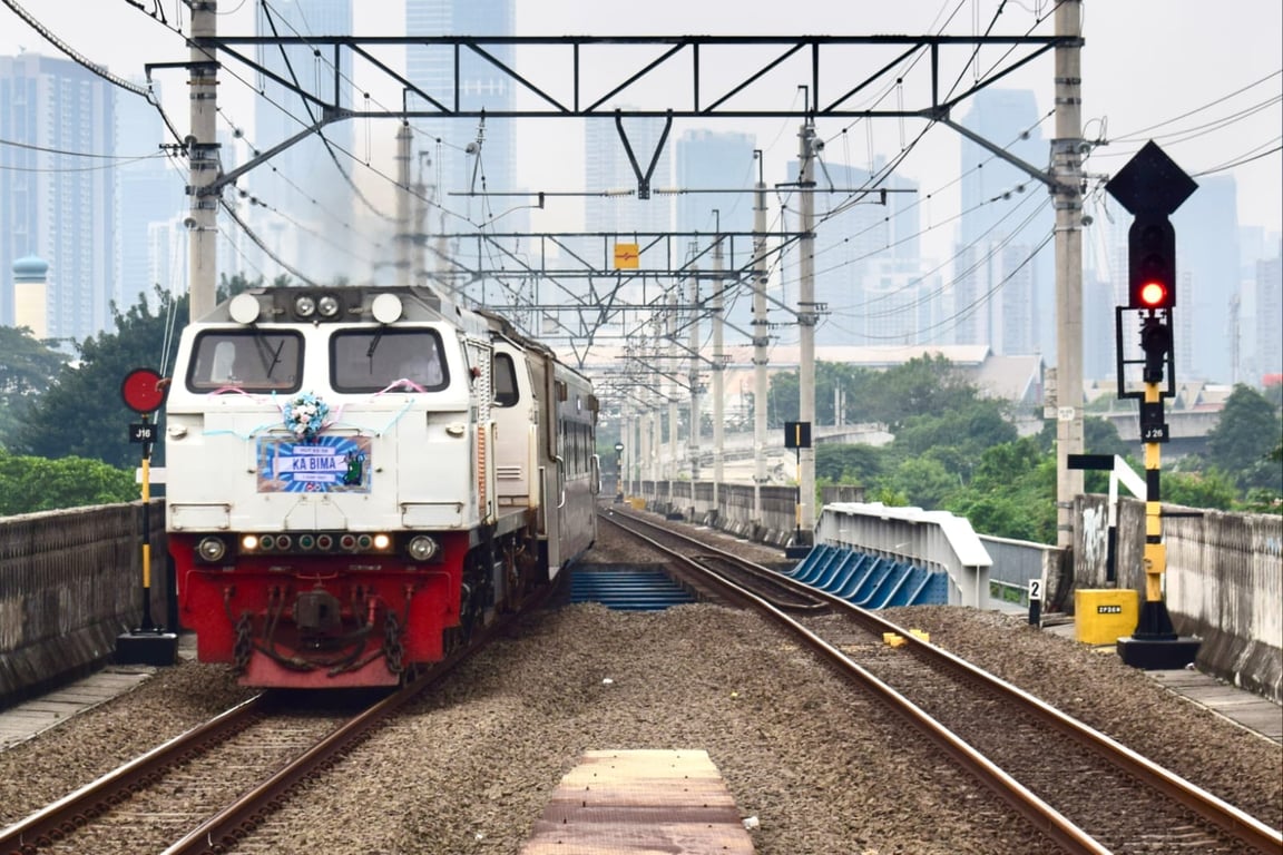 Kereta Api Bima yang sudah di hiasi pada Minggu (1/6)
