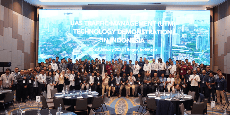 Kegiatan Demonstrasi Teknologi Unmanned Aircraft System Traffic Management (UTM) di Indonesia