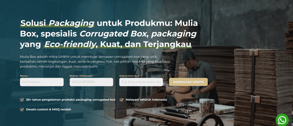 Contoh landing page