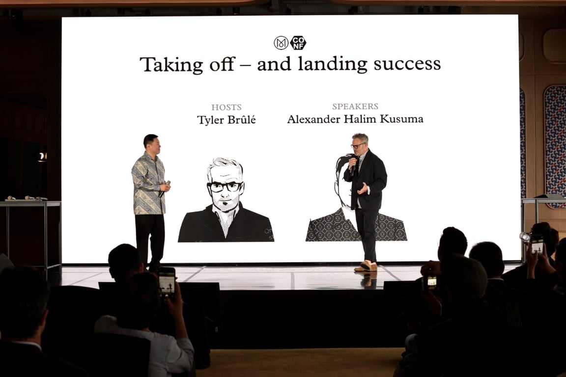 Diskusi Tyler Brûlé (Editor dan Founder Monocle) dan Alexander H. Kusuma (CEO ASRI)