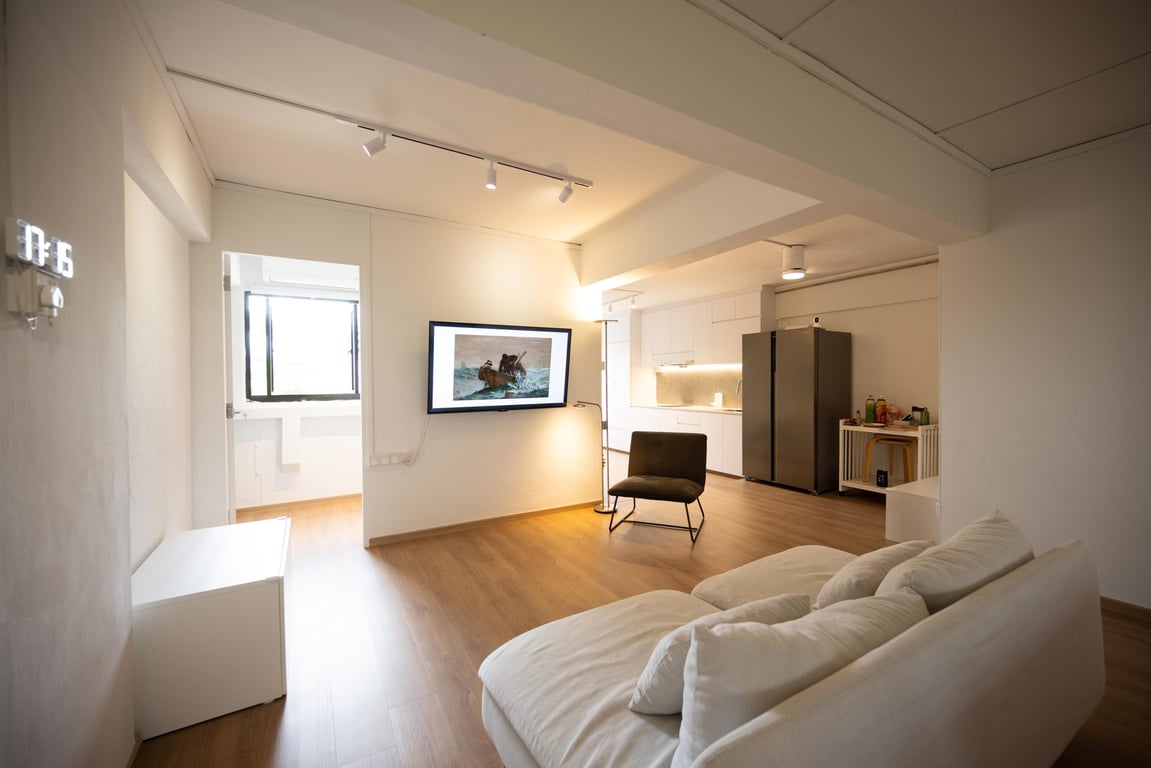 In this home, the living room was expanded to create a spacious area for loved ones and guests alike.