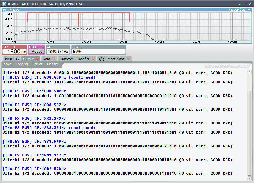 Krypto500 ELF -HF signals intelligence software in action