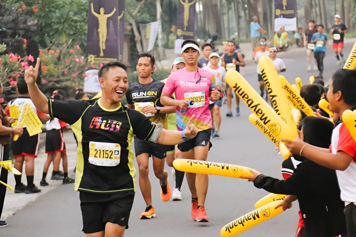 Keramahan pelari Maybank Marathon bersama suporter. (Photo by Maybankmarathon on Instagram)