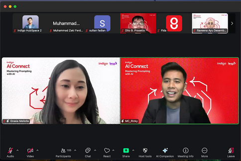 Pembukaan webinar AI Connect: Mastering Prompting with AI oleh MC