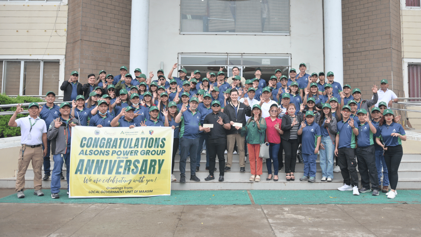 Alsons Power Group, led by CEO Antonio Miguel B. Alcantara and SVP for PBU Generations Jose Luis Angco, turns over ER 1-94 proceeds to the local government of Maasim. Receiving the funds on behalf of LGU-Maasim were Mayor Zyrex Pacquiao, Vice Mayor Visitacion Nambatac, Municipal Treasurer Editha Mamintas, and members of the Sangguniang Bayan. The ceremonial turnover was held as part of Alsons Power’s “We Power with Care Day,” marking the company’s 33rd anniversary.