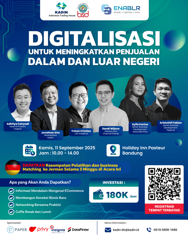 Flyer Seminar - Digitalisasi Untuk meningkatkan Penjualan Dalam dan Luar Negeri