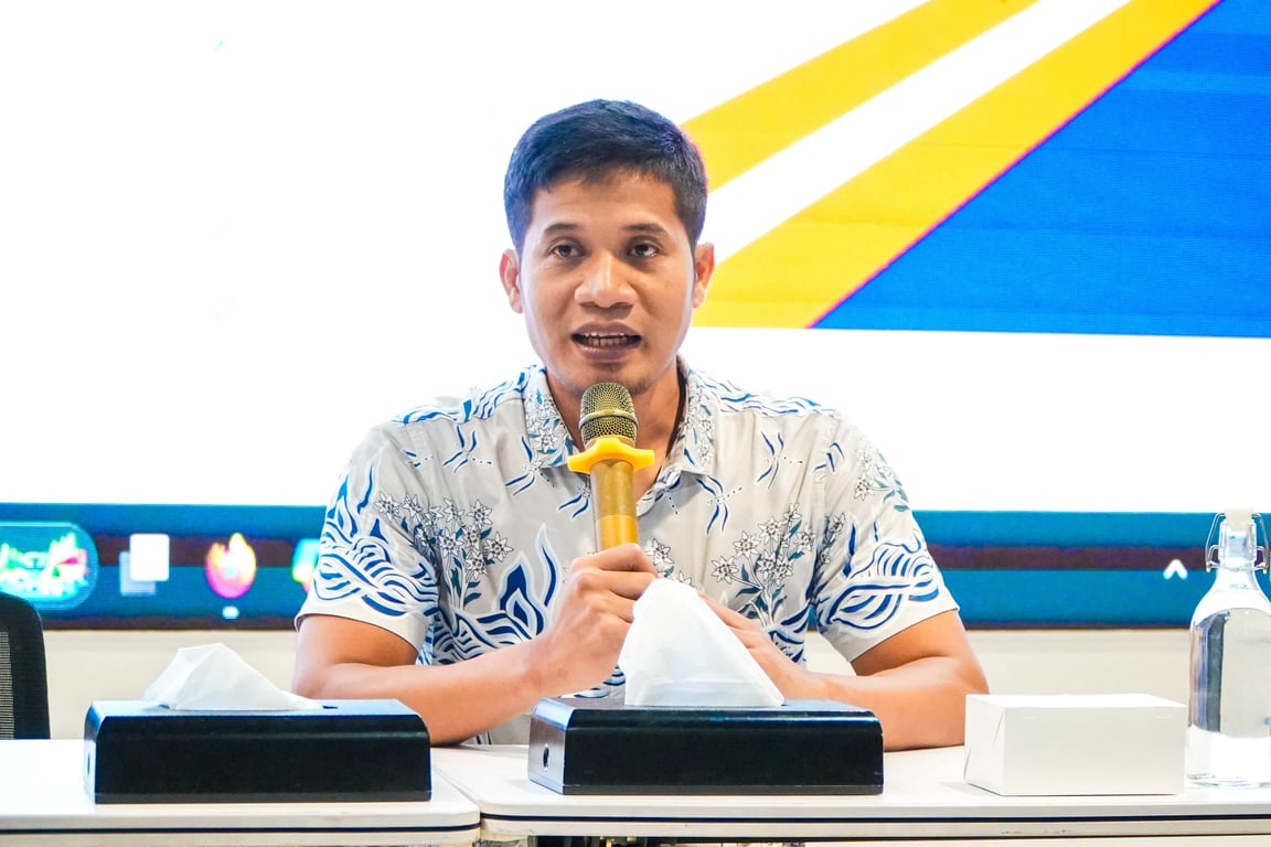 Manajer Kesehatan Daop 1 Jakarta dr. Muhammad Wahyu Santoso, memberikan sambutan pada acara Pelatihan KPSS di ruang Jayakarta Daop 1 Jakarta, Selasa (27/5).