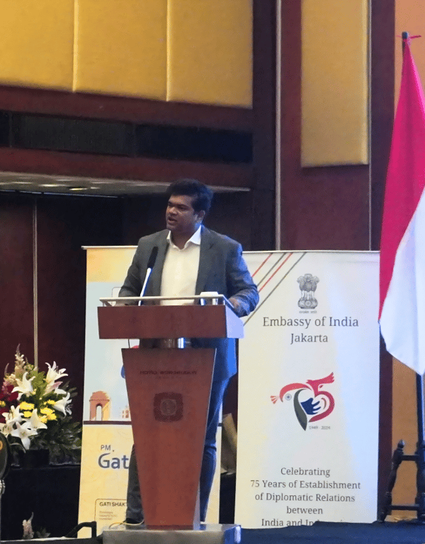 Hemant Kabra, Direktur RR Global di acara India-Indonesia Synergy Forum: Bridging the Future di Jakarta, Jumat (6/12/2024).