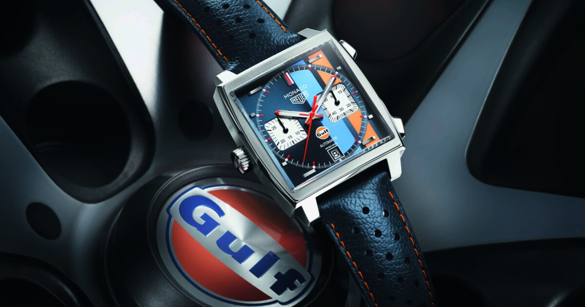 TAG Heuer Monaco dengan Kombinasi Dial Warna Gulf yang ikonik © TAG Heuer