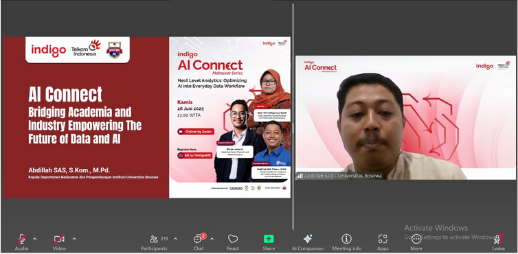Pemaparan materi oleh Abdillah SAS, S.Kom., M.Pd. (Universitas Bosowa)