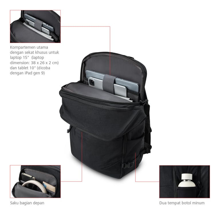 Desain dan Fitur Bodypack Neos Vintech Laptop Backpack