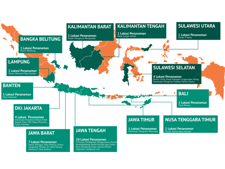 Peta lokasi penanaman LindungiHutan.