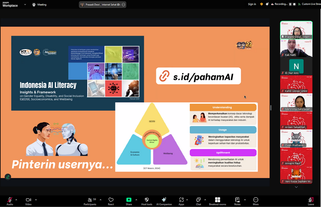 Pemaparan Materi oleh Prasasti Dewi (Program Director - ICT Watch)
