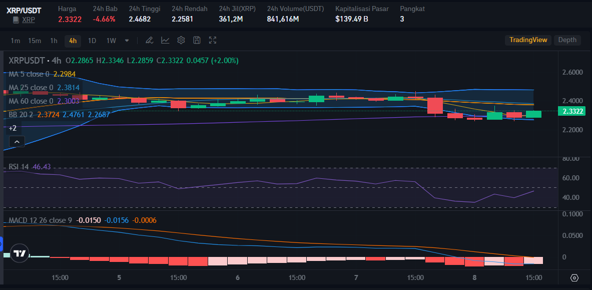 XRP price on January 8th on Bitrue Market