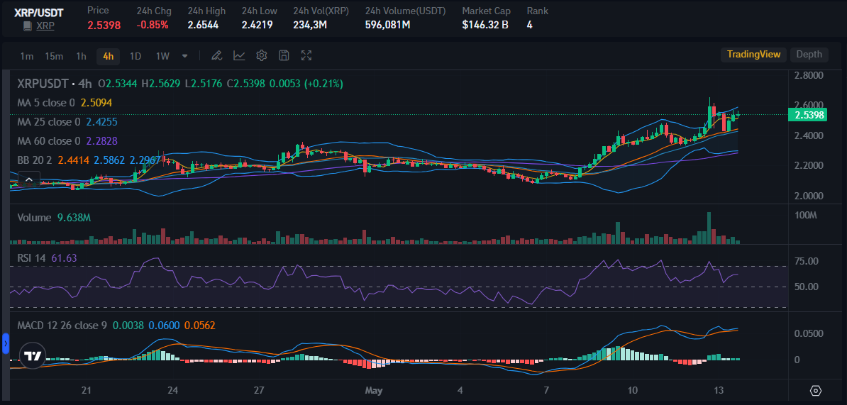 XRP price on 13 May on Bitrue Platform