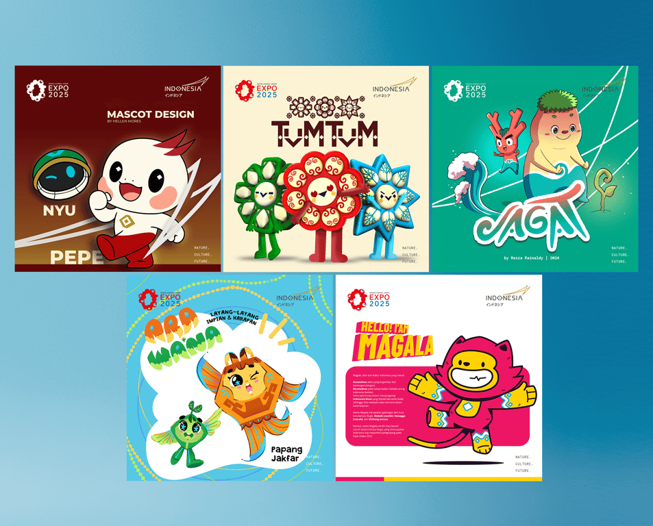 Kementerian PPN/ Bappenas Ajak Masyarakat Pilih Desain Maskot Indonesia untuk World Expo 2025 Osaka