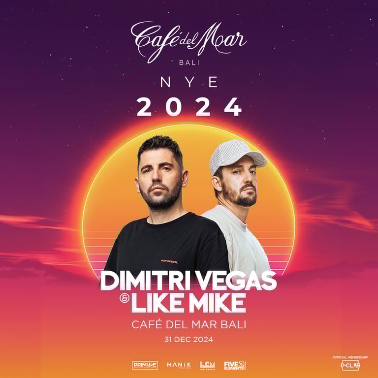 RAYAKAN TAHUN BARU 2024 DI CAFÉ DEL MAR BALI BERSAMA DIMITRI VEGAS & LIKE MIKE!