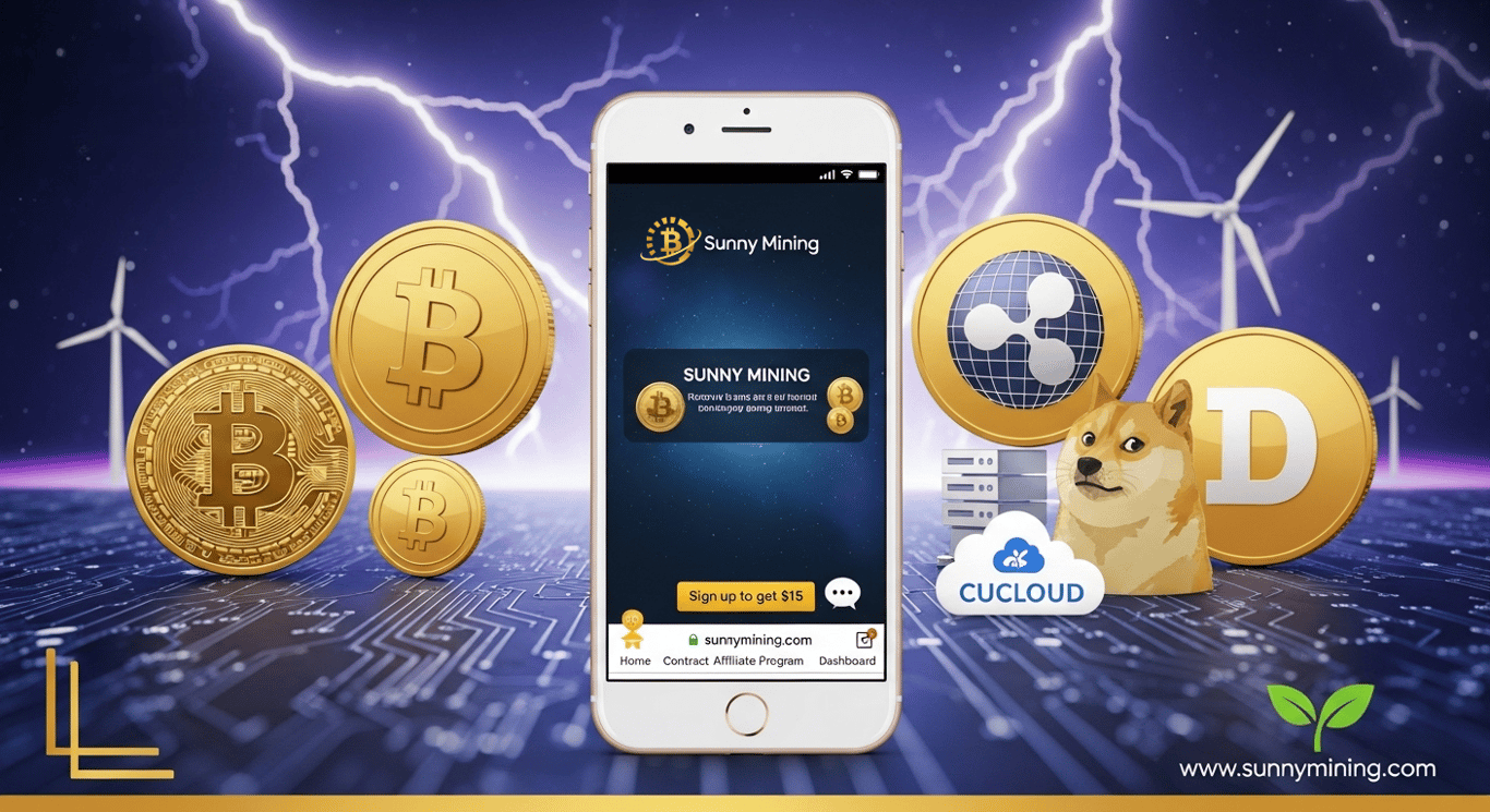 Sunny Mining Launches Daily Passive Income App for BTC, XRP, and DOGE Cloud Mining