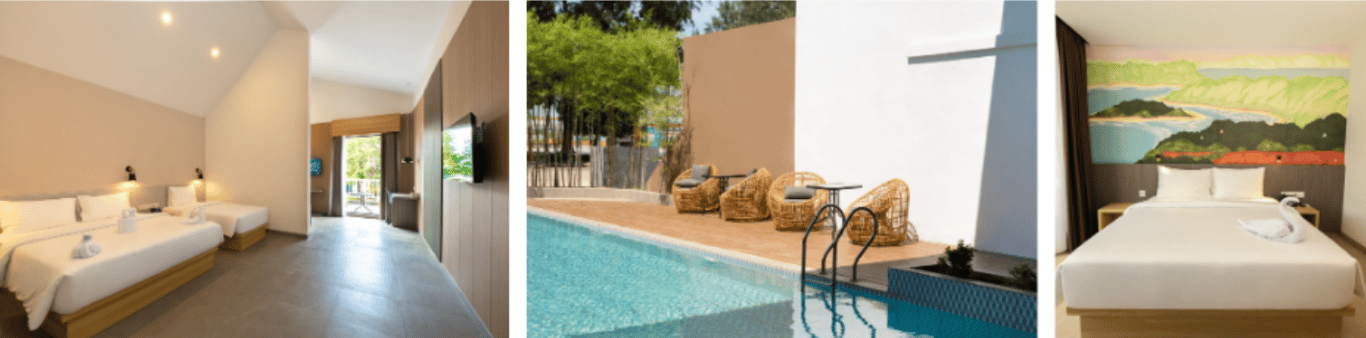 Kiri ke Kanan : Kamar Suite, Kolam Berenang, Kamar Deluxe