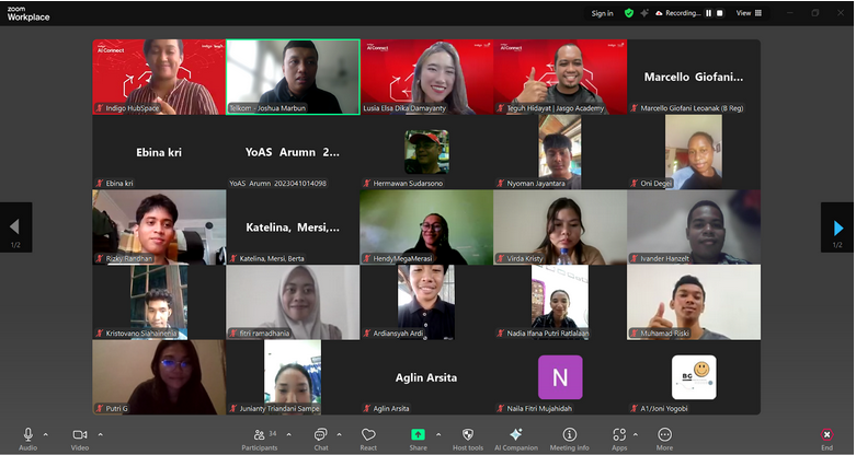 Dokumentasi peserta dan pemateri usai sesi Digital Marketing Next Level via Zoom
