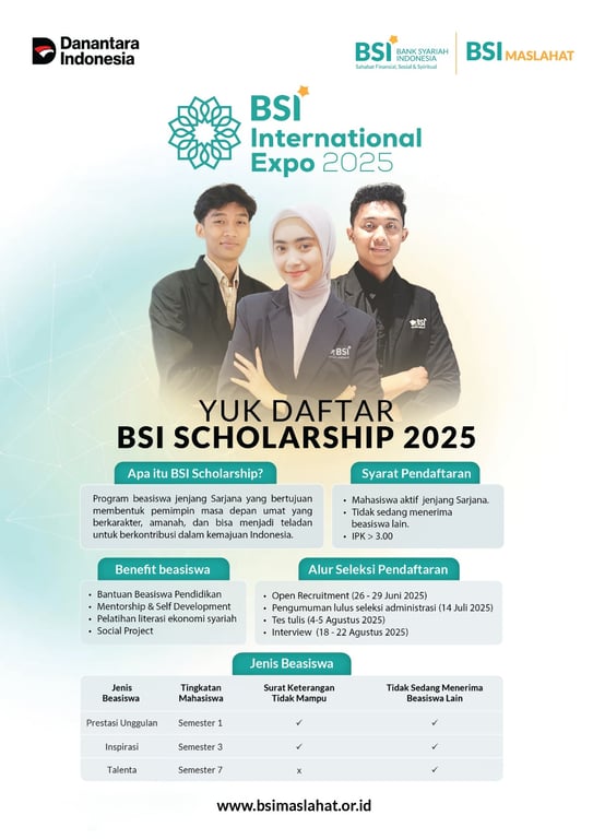 Info Pendaftaran BSI Scholarship 2025