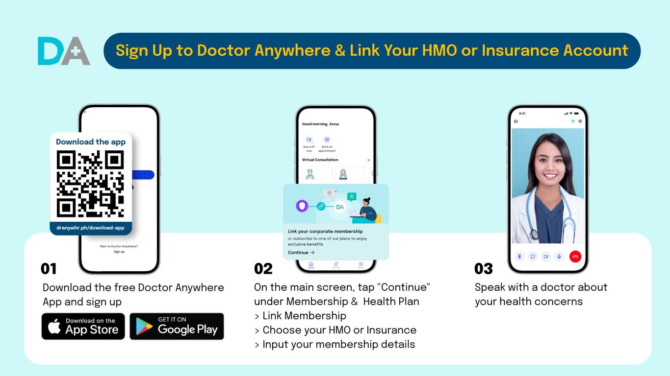 Easy steps on how to sign up to Doctor Anywhere app and link your HMO or insurance account