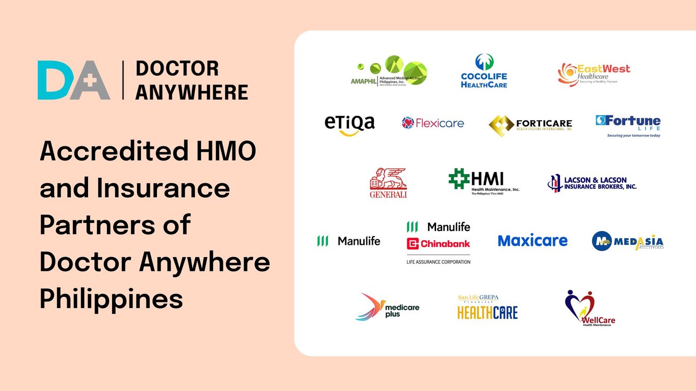 List of accredited HMO and insurance partners of Doctor Anywhere Philippines