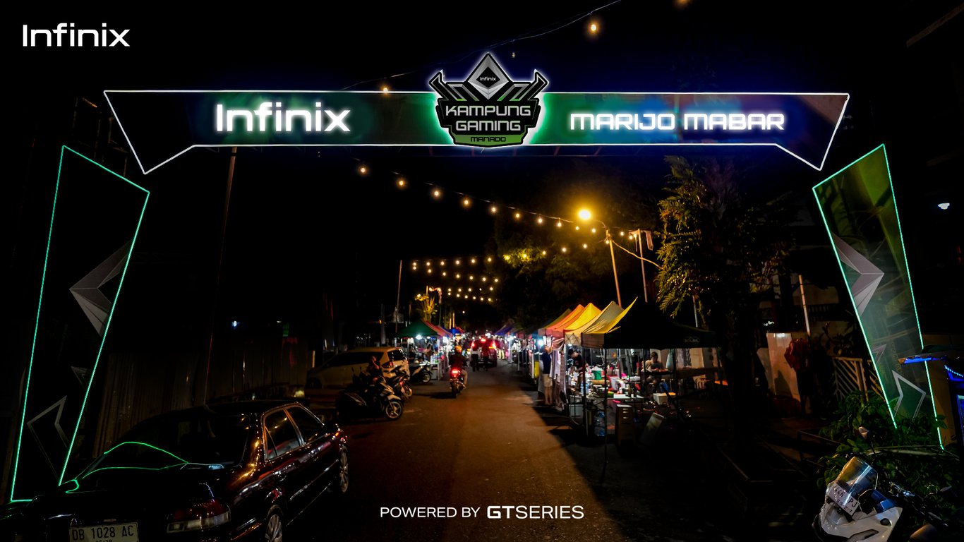 Suasana Kampung Gaming Infinix di Jalan Flamboyan, Kota Manado