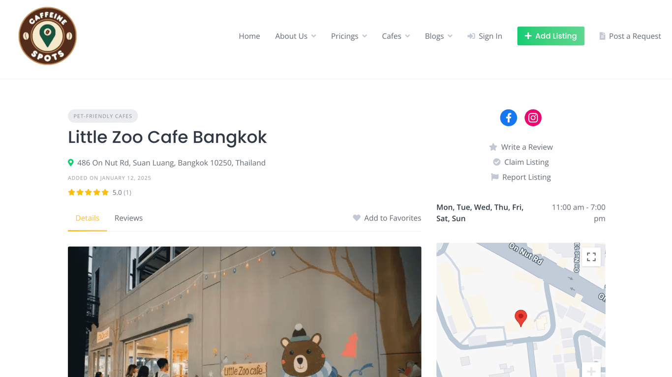 Little Zoo Cafe Bangkok Listing on Caffeine Spots