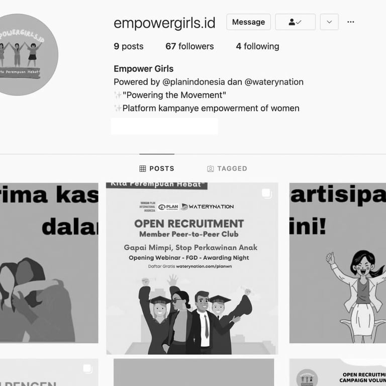 Kampanye Empower Girls yang dibuat oleh Perempuan Muda (Sumber: Dok. WateryNation)