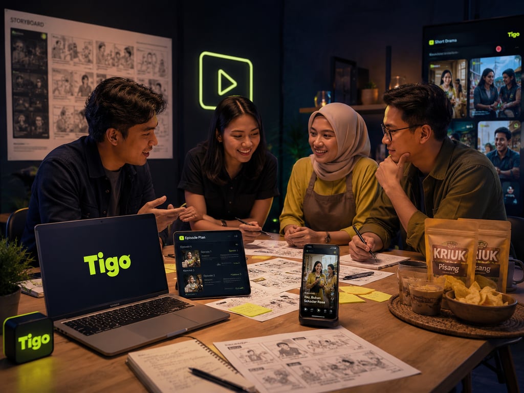 Tigo AI membantu brand, UMKM, dan kreator mengembangkan ide cerita menjadi short drama yang lebih relevan dengan kebutuhan audiens dan pemasaran digital.