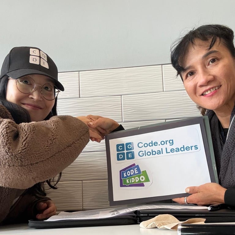 &nbsp; Photo: Meilani Hendrawidjaja, founder of KodeKiddo and Doyeun Kim, Global Product Manager code.org di Palo Alto, CA, 18 Februari 2026&nbsp;&nbsp;