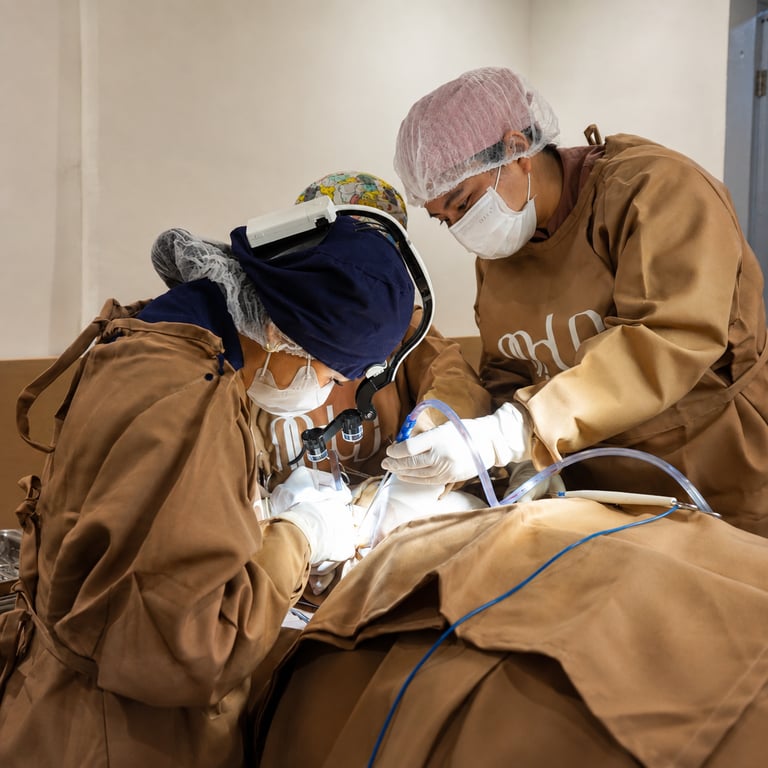 Dr. Donna Eramis and the surgical team during MOLD Manila's inaugural rhinoplasty procedure.