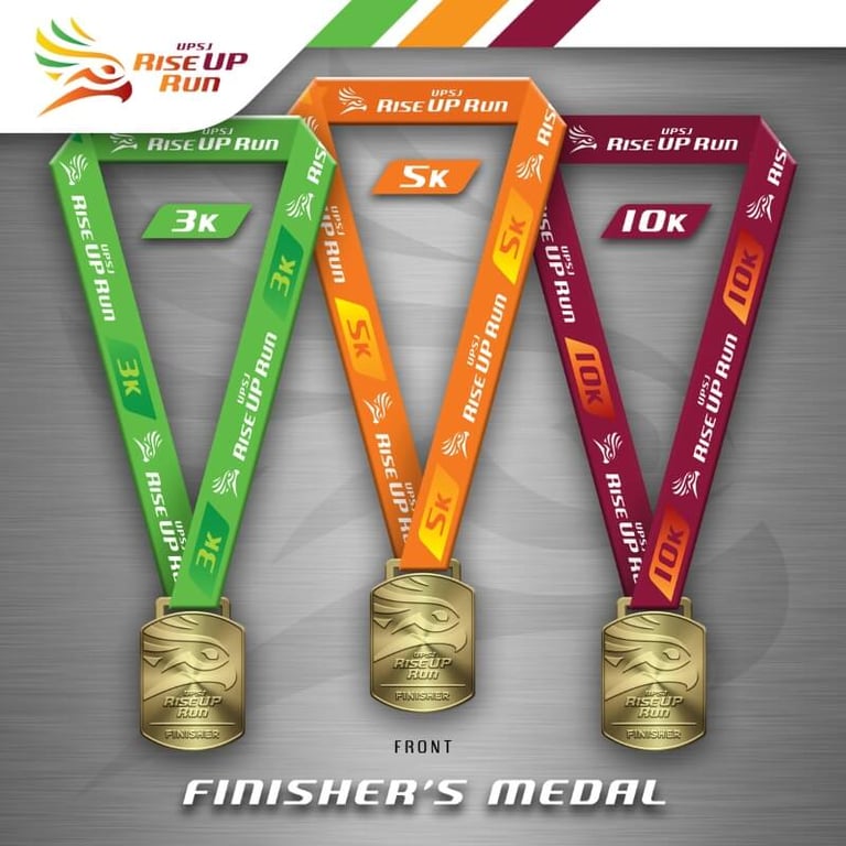 Finisher medals for 3K, 5K, 10K 