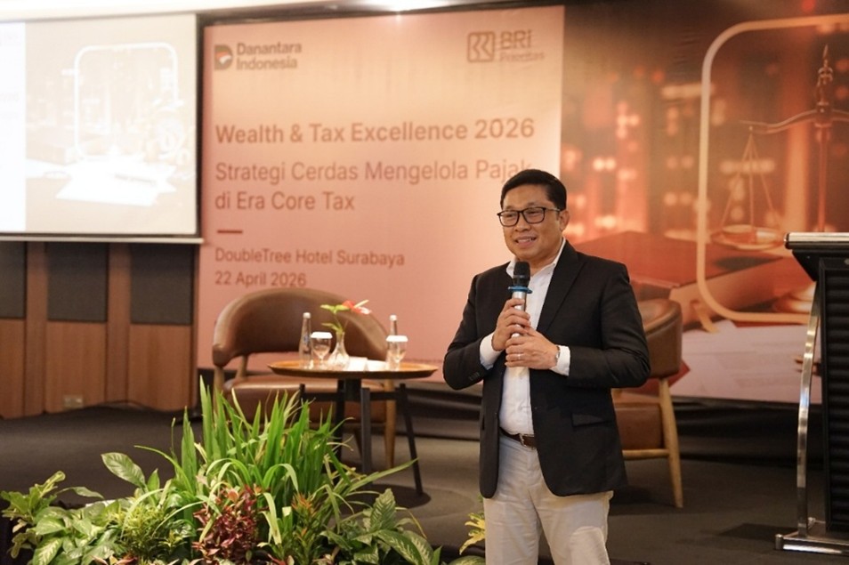 Direktur BRI Life, Sutadi saat memberikan sambutan