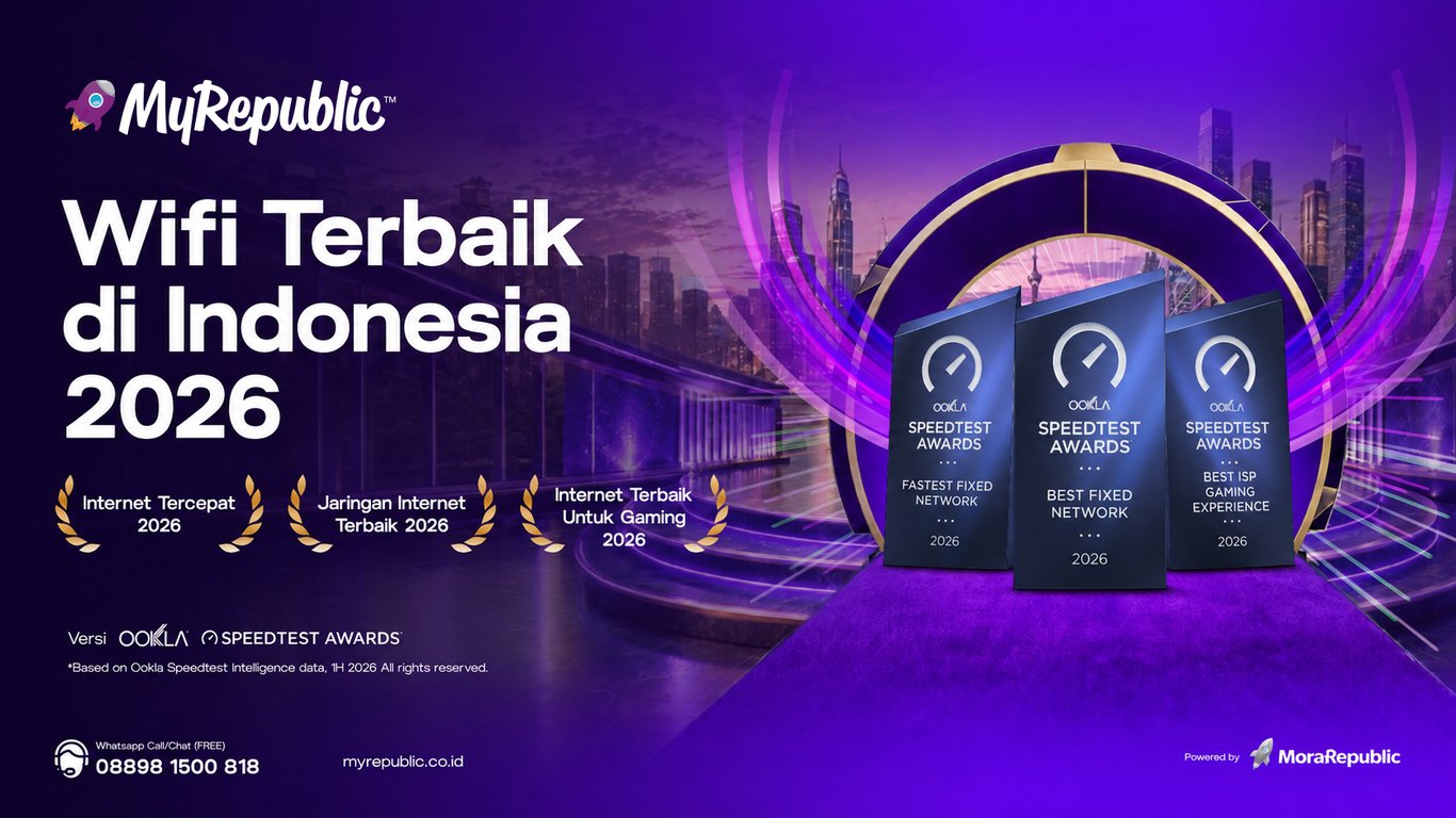 MyRepublic Indonesia Kembali Diakui sebagai Jaringan Terbaik dan Tercepat di Indonesia dari Ookla®