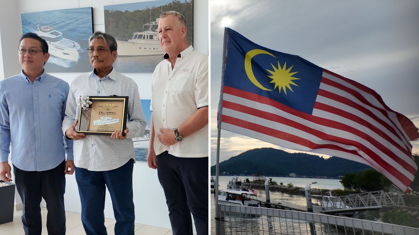 Opening ceremony officiated by Dato Mohd Radzi Manan, Chairman of MYBOS, marks new chapter for Derani Yachts with yacht viewings and community celebration.