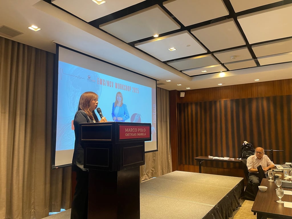 Charmaine Lou German, President and CEO of Praxismed Technologies Inc., delivers the opening remarks.