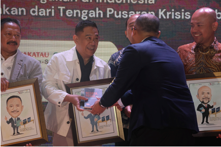 Direktur Utama Krakatau Steel, Dr. Akbar Djohan pada kegiatan Talkshow dan Launching Buku Karya Dr. Anggawira pada Jumat (9/1)