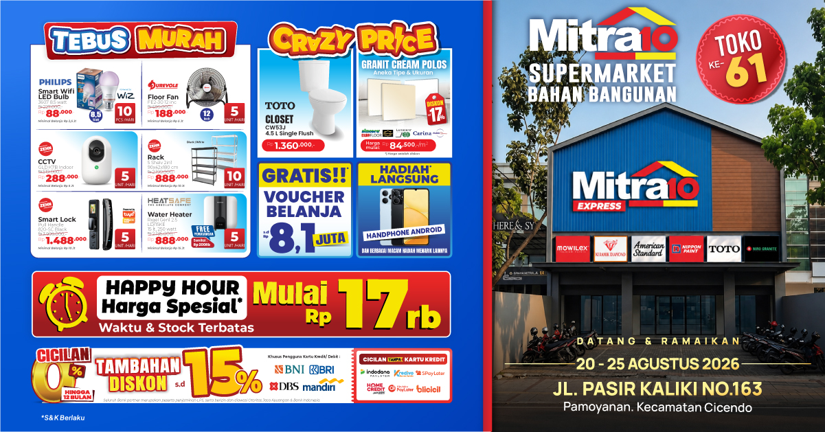 Gambar: Promo Spesial Grand Opening Mitra10 Pasir Kaliki Bandung
