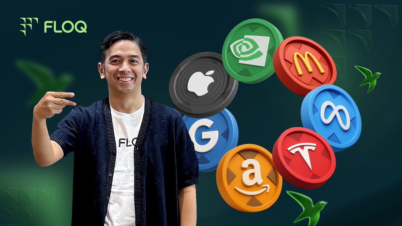 Yudhono Rawis, CEO dan Founder, FLOQ, dengan 7 aset xStocks yang kini telah hadir di FLOQ.