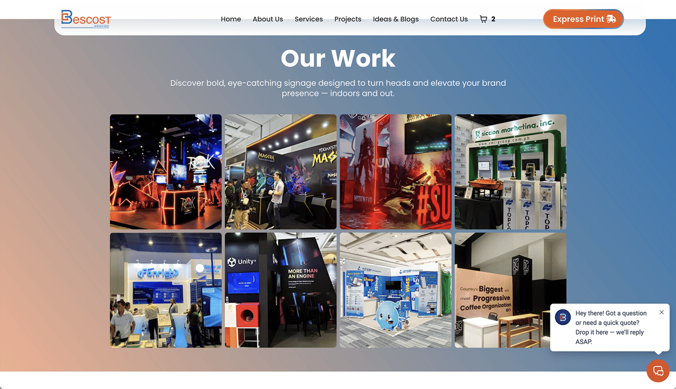 Bescost Printing's New Website with Auto Quote tool and Express Prints | bescostprinting.com