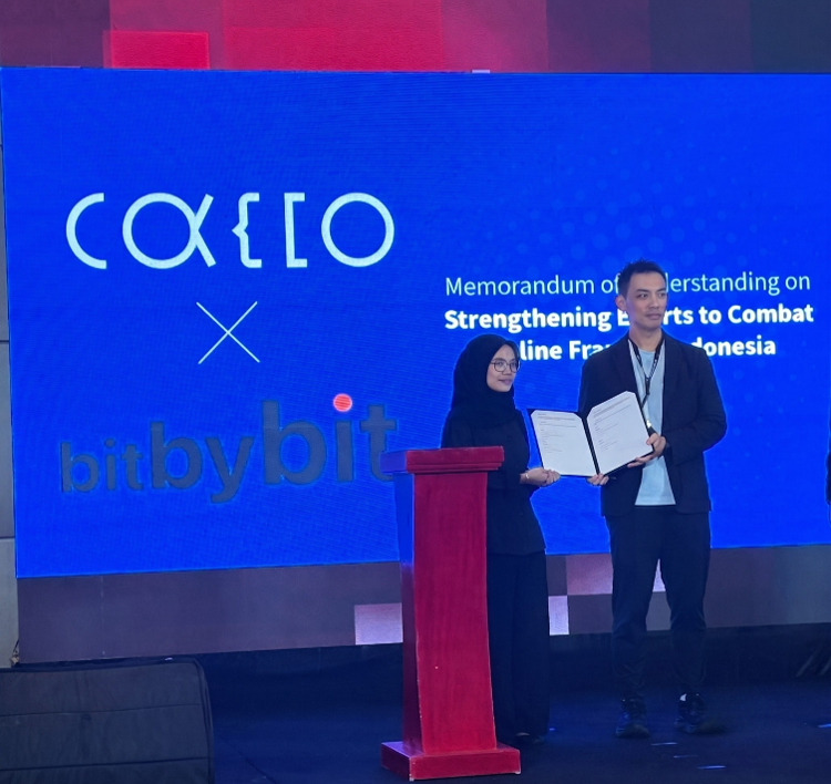 Dari kiri: Hanna Dela, Partnership Manager bitbybit Studio, dan Nakazawa, Executive Officer Cacco Inc.