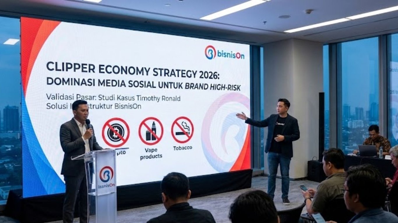 Ilustrasi Pemaparan Materi Metode clipper jadi solusi pemasaran efektif untuk industri yang dilarang iklan oleh platform