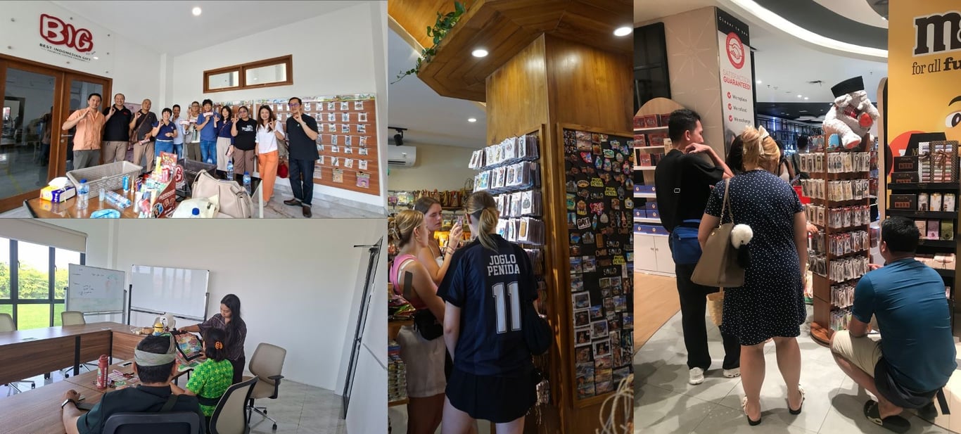 Kunjungan Klien ke Pabrik Best Indonesian Gift &amp; Wisatawan Sedang Belanja Souvenir BIG