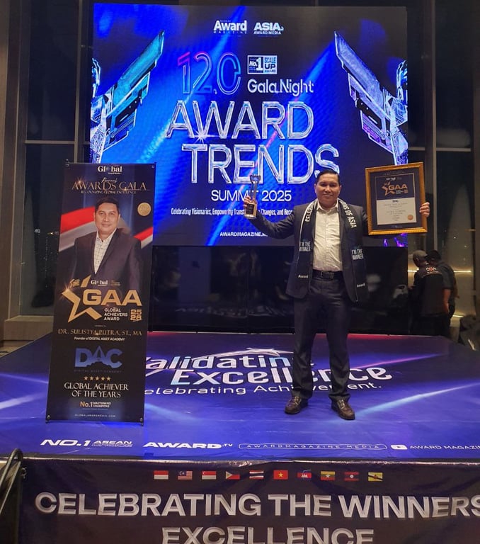 Dr. Sulistya Putra, ST, MA, Founder of Digital Asset Academy honoured with Global Achievers Award 2025