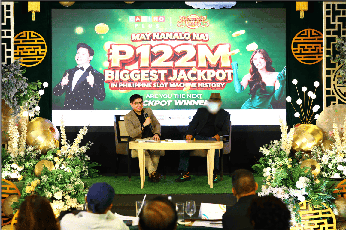 Casino&nbsp;Plus Corporate Communications Assistant Manager Job Manahan (left) with the winner known as “Dragon King” (right), who shares his story during the ceremonial turnover at LaVie Resort and Casino on September 9, 2026.