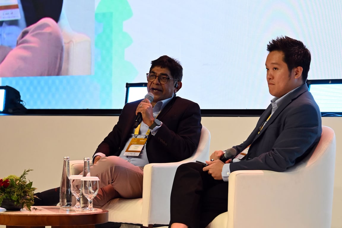 &nbsp; T. Koshy menyampaikan pandangannya dalam acara Bali Tech Week 2026 di Denpasar, Bali. (Foto: Komdigi)&nbsp;&nbsp;