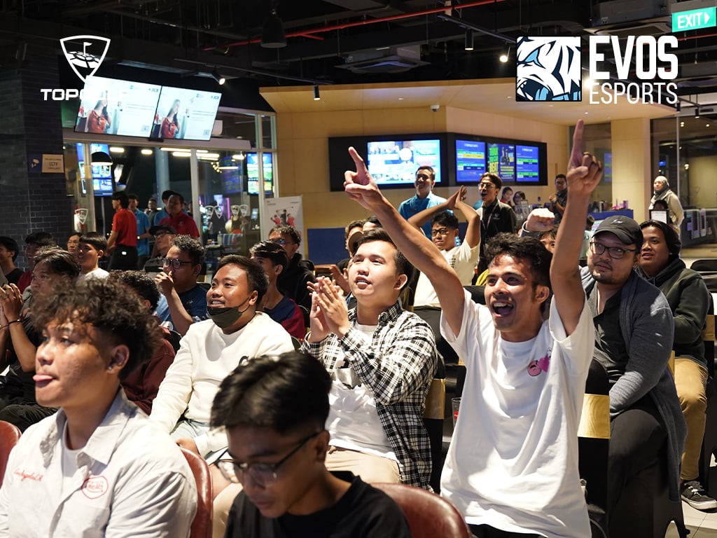 <i>Kemeriahan suasana EVOS Esports Watchparty</i>&nbsp;yang diadakan di TOPGOLF Jakarta