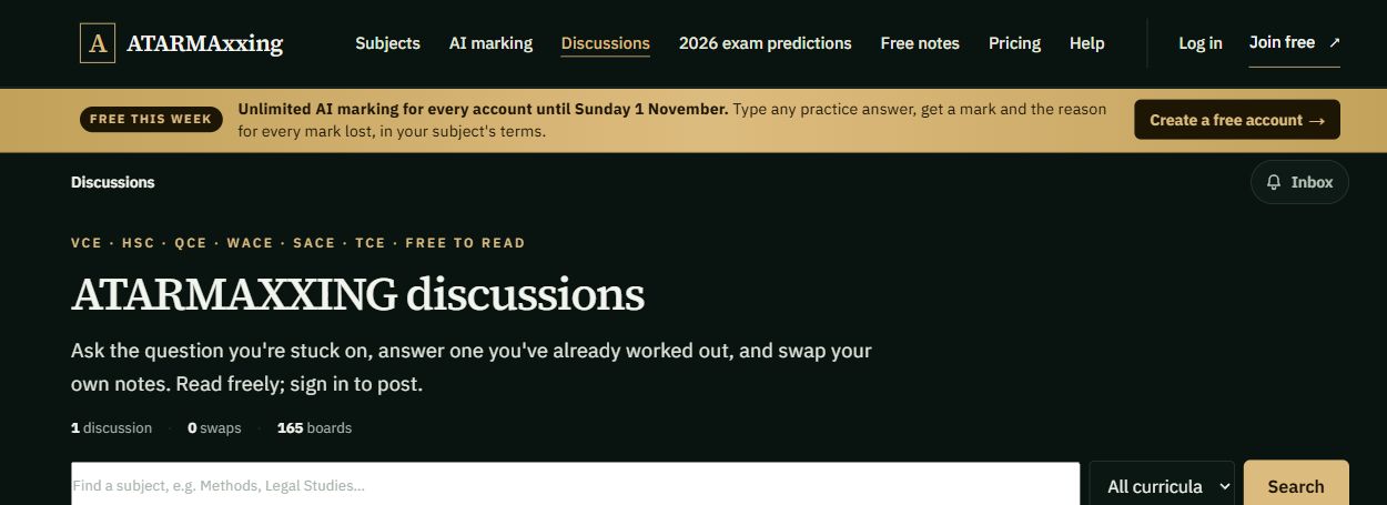 ATARMAxxing subject discussion hub.